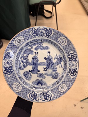 Lot 501 - A Chinese blue and white 'ladies' dish, Qing dynasty, Yongzheng period