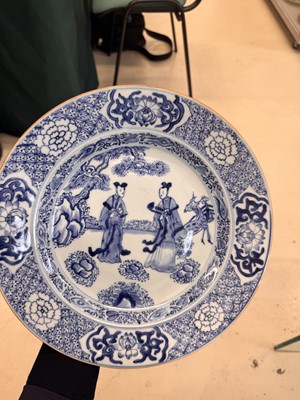 Lot 501 - A Chinese blue and white 'ladies' dish, Qing dynasty, Yongzheng period