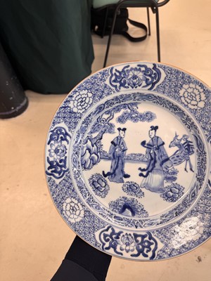 Lot 501 - A Chinese blue and white 'ladies' dish, Qing dynasty, Yongzheng period