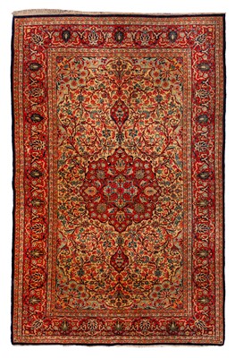 Lot 98 - A very fine kurk Kashan rug, central Persia
