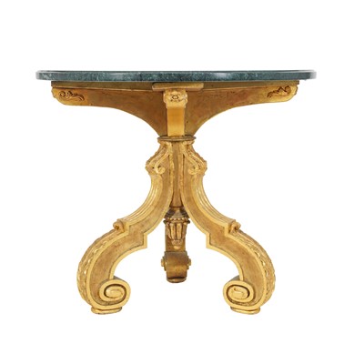 Lot 255 - A late 20th century Italian carved giltwood guéridon table