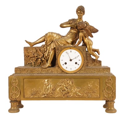 Lot 107 - A French Le Roy of Paris bronze mantel clock