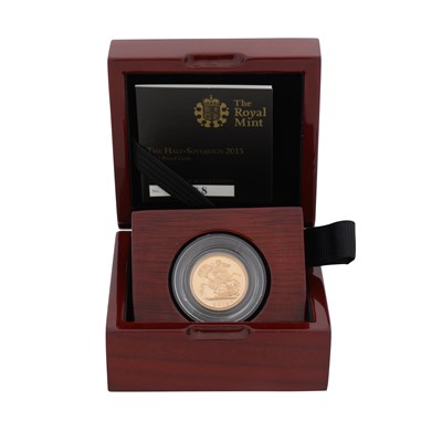 Lot 332 - GB 22ct Gold Coin- Royal Mint 2015 Proof Half Sovereign