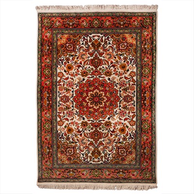 Lot 85 - A very fine part silk Tabriz rug, north-west Persia