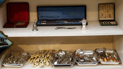 Lot 598 - A mixed lot of silver plated flatware etc and...
