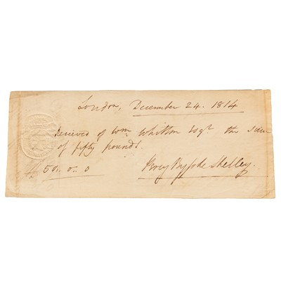 Lot 197 - Shelley. Works 8 vol., with an original cheque signed by Shelley