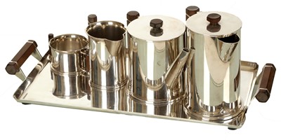 Lot 487 - Silver plate shell case, Art Deco, teaware,...