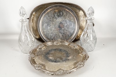 Lot 544 - Three silver plated trays including a...