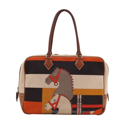 Lot 98 - Hermès Rocobar Print Toile Plume 32