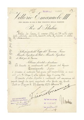 Lot 401 - Mussolini (Benito) & Victor Emmanuel, King of Italy