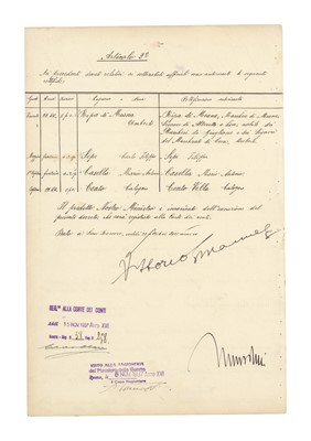 Lot 403 - Mussolini (Benito) & Victor Emmanuel III, King of Italy