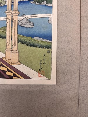 Lot 834 - Kawase Hasui 川瀬 巴水 (Japanese, 1883-1957), Showa era, 1920