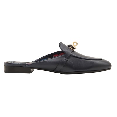 Lot 17 - Hermes Bleu Maritime Oz Mule - Size 38