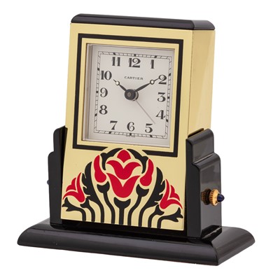 Lot 110 - Must de Cartier Art Deco-Style 'Pendulette Basculante' Desk Alarm Clock