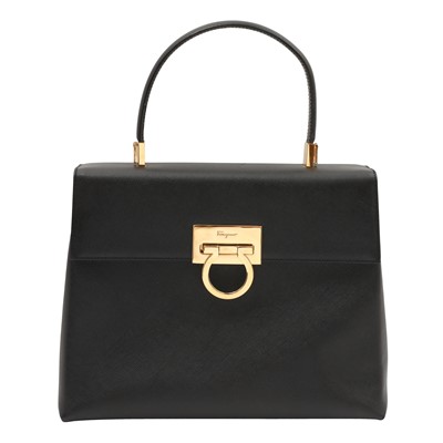 Lot 136 - Ferragamo Black Gancini Top Handle Bag