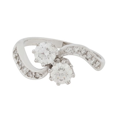 Lot 91 - A toi et moi diamond ring
