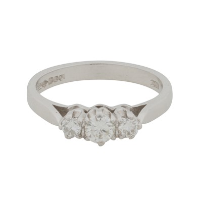 Lot 30 - A diamond three stone ring, circa 1997