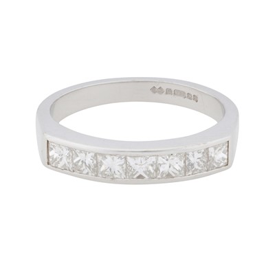 Lot 376 - A seven-stone diamond ring, circa 1998