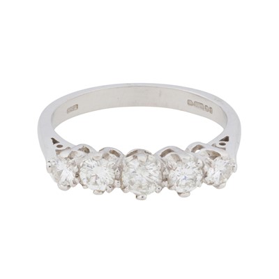 Lot 340 - A five-stone diamond ring, circa 1999