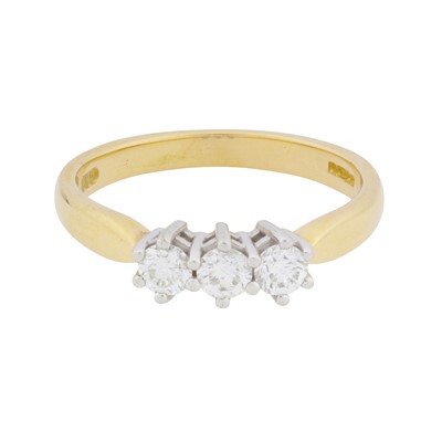 Lot 184 - A diamond three stone ring, circa 2001