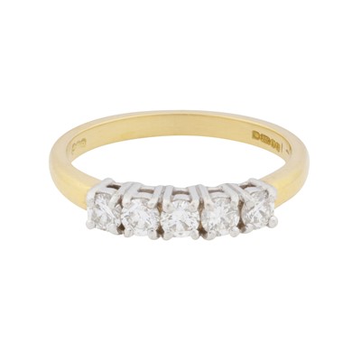 Lot 317 - A diamond five stone ring, circa 2001