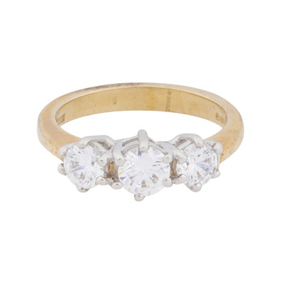 Lot 319 - A diamond three stone ring, circa 2009