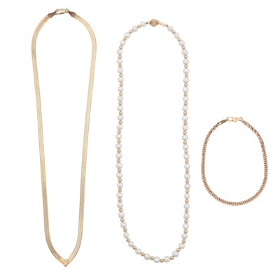 Lot 236 - Two necklaces and a bracelet