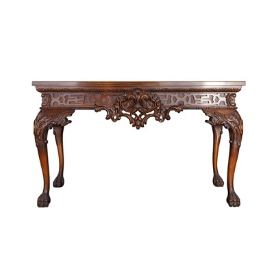 Lot 246 - Pair of 18th-century revival style carved wooden console tables