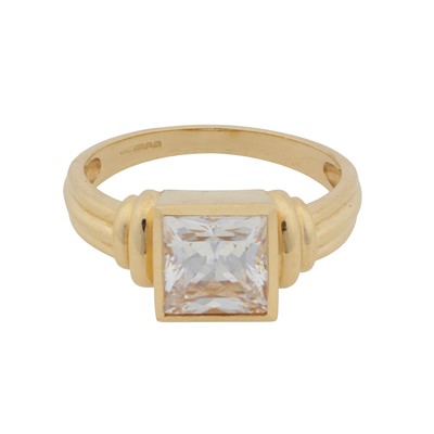 Lot 189 - A cubic zirconia single stone ring, circa 1998