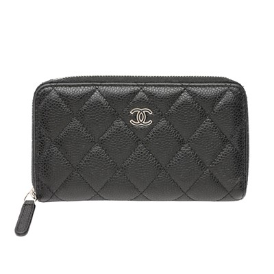 Lot 194 - Chanel Black CC Zip Around Wallet