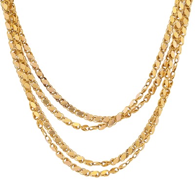 Lot 240 - A fancy link longchain necklace