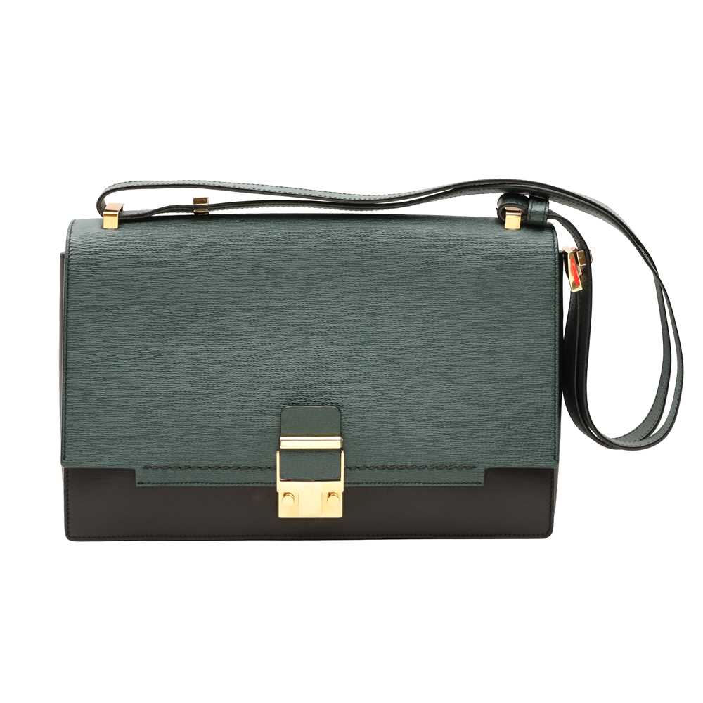 Lot 1 - Lanvin Green Bi Colour Convertible Flap Bag