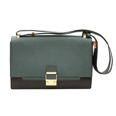 Lot 1 - Lanvin Green Bi Colour Convertible Flap Bag