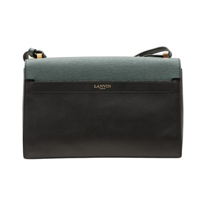 Lot 1 - Lanvin Green Bi Colour Convertible Flap Bag