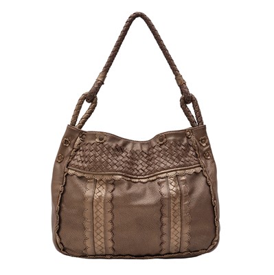 Lot 107 - Bottega Veneta Bronze Noce Intrecciato Perforated Tote