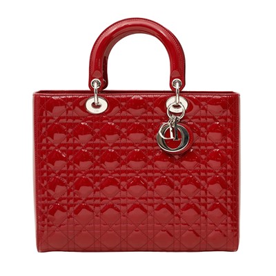 Lot 24 - Christian Dior Red Large Lady Dior Bag