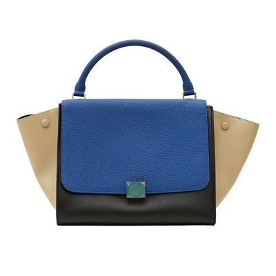 Lot 68 - Celine Blue Tricolour Medium Trapeze Bag