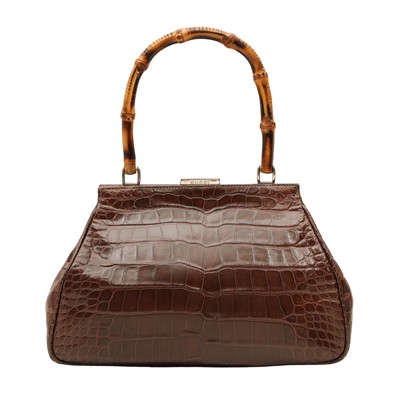 Lot 105 - Gucci Brown Frame Bamboo Top Handle Bag