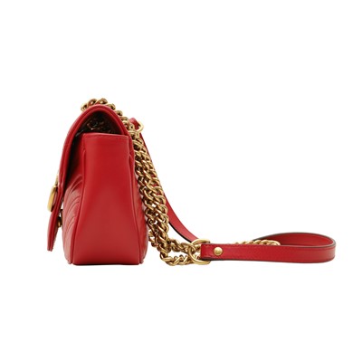 Lot 18 - Gucci Red Small GG Marmont Flap Bag
