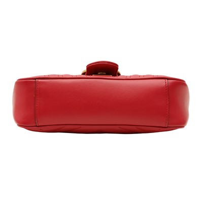 Lot 18 - Gucci Red Small GG Marmont Flap Bag