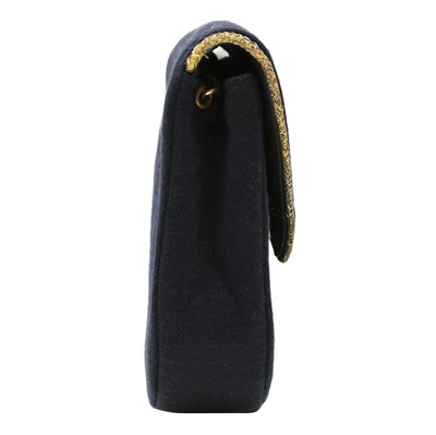 Lot 86 - Chanel Navy Jersey Vertical Flap Bag