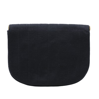 Lot 86 - Chanel Navy Jersey Vertical Flap Bag