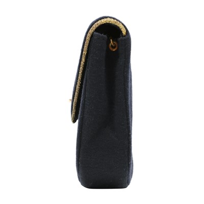 Lot 86 - Chanel Navy Jersey Vertical Flap Bag