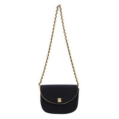 Lot 86 - Chanel Navy Jersey Vertical Flap Bag