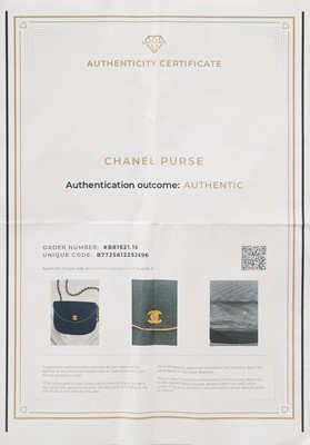 Lot 86 - Chanel Navy Jersey Vertical Flap Bag