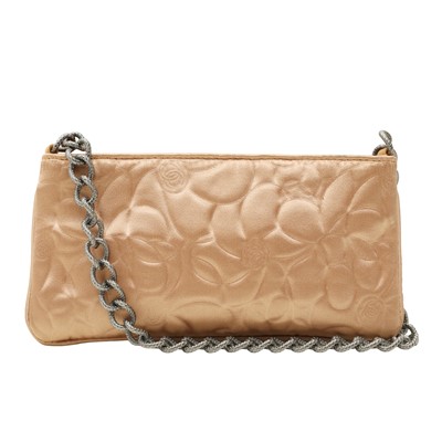 Lot 120 - Chanel Beige Camellia Chain Pochette