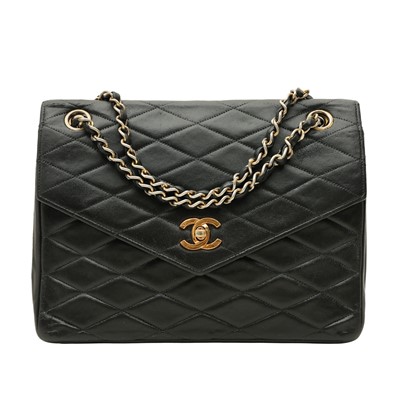 Lot 134 - Chanel Black Matelasse Flap Bag