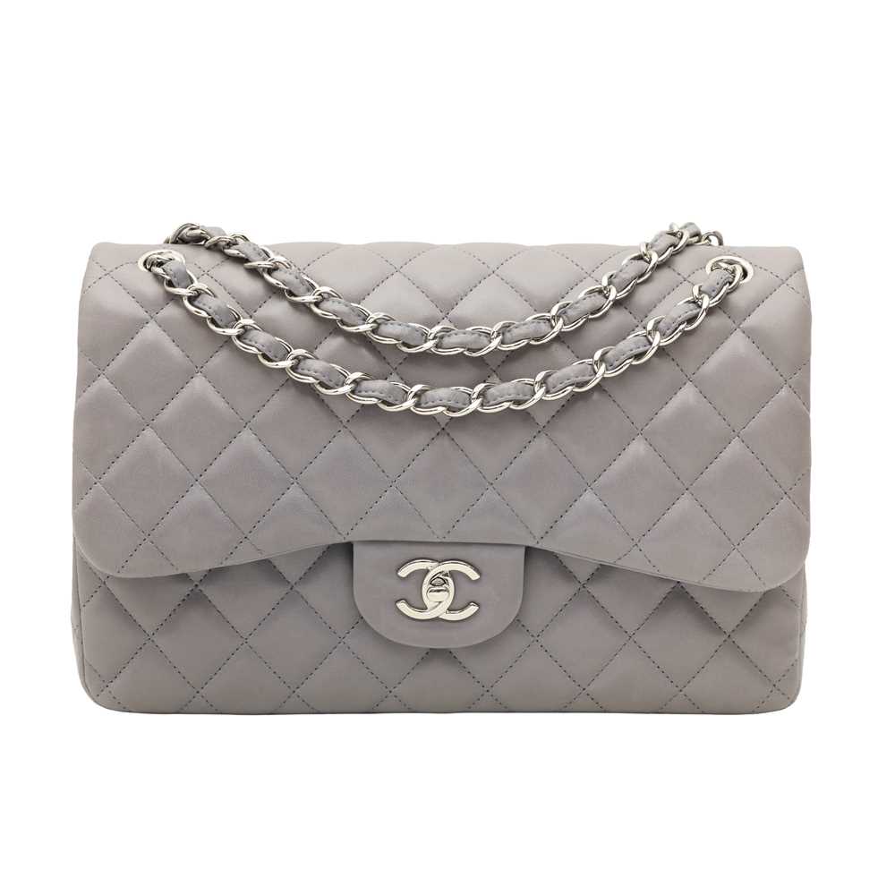 Lot 51 - Chanel Grey Jumbo Classic Double Flap Bag