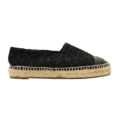 Lot 203 - Chanel Black CC Flat Espadrille - Size 36
