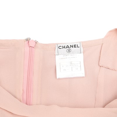 Lot 45 - Chanel Pink Silk Chiffon Pleat Camisole Dress - Size 34